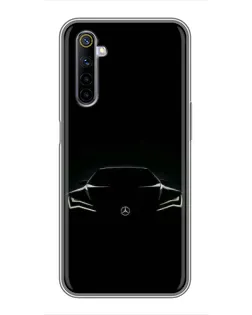 Чехол для Realme 6 с картинкой «Mercedes — силуэт авто»