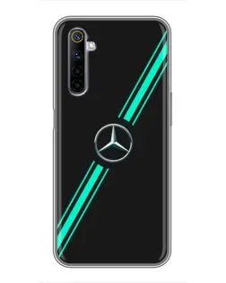 Чехол для Realme 6 с картинкой «Спортивные линии Mercedes»
