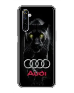Чехол для Realme 6 с картинкой «Пантера и Audi»
