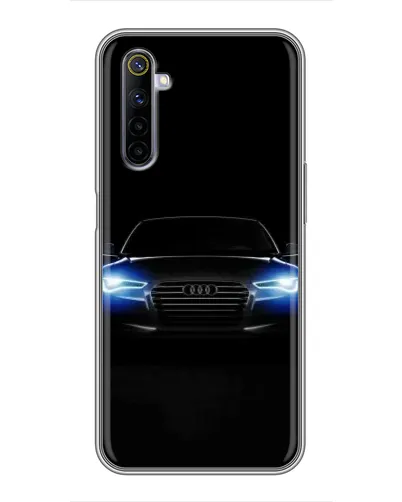 Чехол для Realme 6 с картинкой «Audi в неоне»