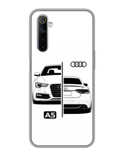 Чехол для Realme 6 с картинкой «Audi — контрастный дизайн»