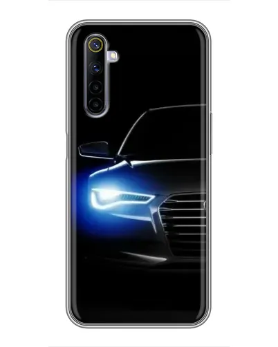 Чехол для Realme 6 с картинкой «Неоновый взгляд Audi»