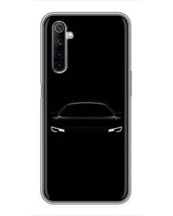 Чехол для Realme 6 с картинкой «Взгляд Audi в темноте»