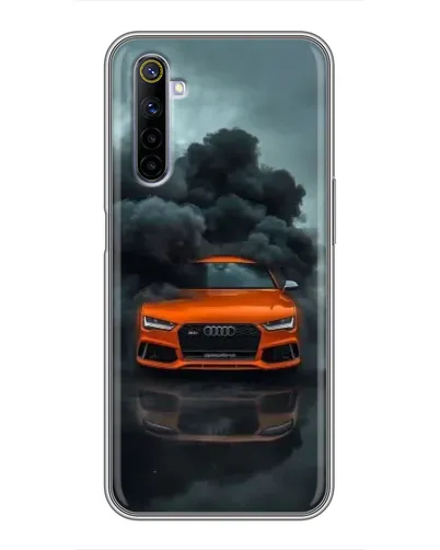 Чехол для Realme 6 с картинкой «Audi в облаках дыма»