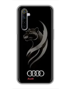 Чехол для Realme 6 с картинкой «Графика — пантера и Audi»