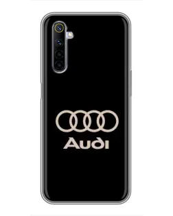 Чехол для Realme 6 с картинкой «Audi — золотой логотип»