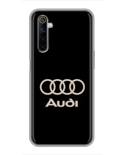 Чехол для Realme 6 с картинкой «Audi — золотой логотип»
