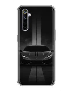 Чехол для Realme 6 с картинкой «Lamborghini симметрия дорог»
