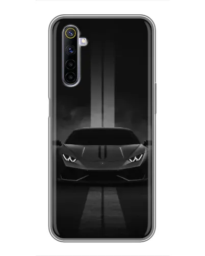 Чехол для Realme 6 с картинкой «Lamborghini симметрия дорог»