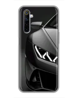 Чехол для Realme 6 с картинкой «Lamborghini фары детализация»