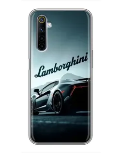 Чехол для Realme 6 с картинкой «Классическая надпись Lamborghini»