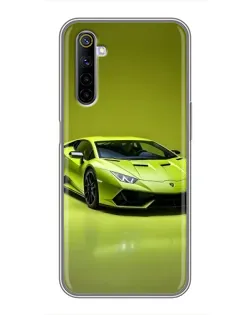 Чехол для Realme 6 с картинкой «Салатовый Lamborghini Huracan»