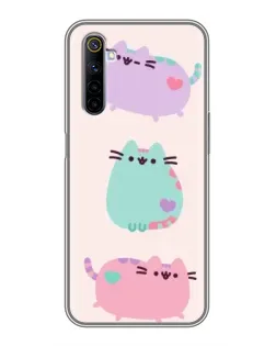 Чехол для Realme 6 с картинкой «Pusheen трио»
