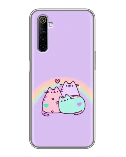Чехол для Realme 6 с картинкой «Радужные Пушины»