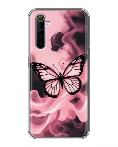 Чехол для Realme 6 с картинкой «Бабочка в дыму»