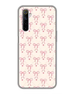 Чехол для Realme 6 с картинкой «Розовые бантики Coquette»