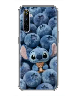Чехол для Realme 6 с картинкой «Стич и голубика» Чехол для Realme 6 с картинкой «Стич и голубика»