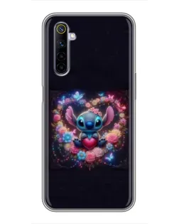 Чехол для Realme 6 с картинкой «Stitch в цветах» Чехол для Realme 6 с картинкой «Stitch в цветах»