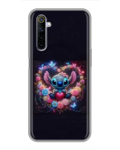 Чехол для Realme 6 с картинкой «Stitch в цветах» Чехол для Realme 6 с картинкой «Stitch в цветах»