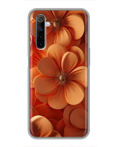 Чехол для Realme 6 с картинкой «Оранжевый макро цветок»
