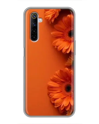 Чехол для Realme 6 с картинкой «Оранжевые герберы»