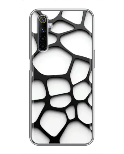 Чехол для Realme 6 с картинкой «Белая объемная сетка»
