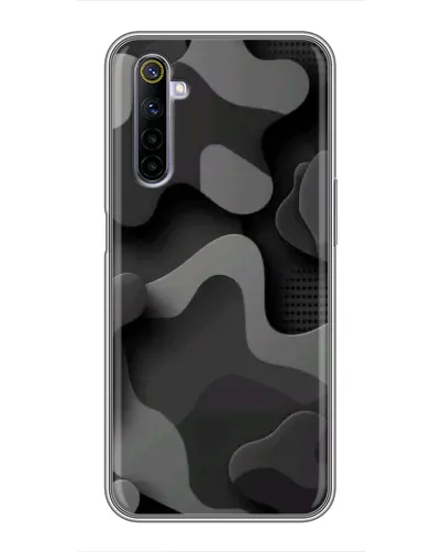 Чехол для Realme 6 с картинкой «Темный абстрактный камуфляж»