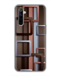 Чехол для Realme 6 с картинкой «Коричневые объемные квадраты» Чехол для Realme 6 с картинкой «Коричневые объемные квадраты»