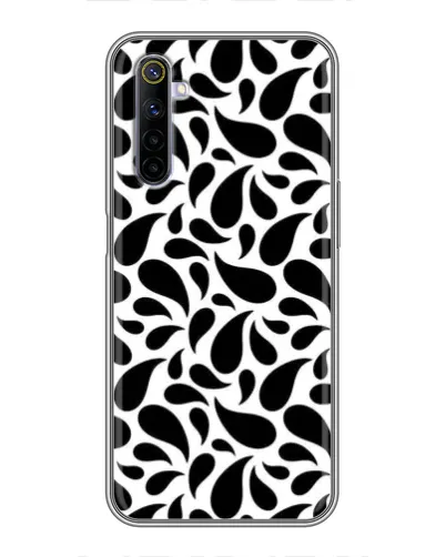 Чехол для Realme 6 с картинкой «Контрастные черные капли»