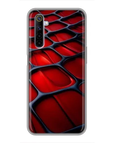Чехол для Realme 6 с картинкой «Красная глянцевая сетка»