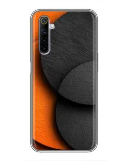 Чехол для Realme 6 с картинкой «Геометрия оранжевых кругов»