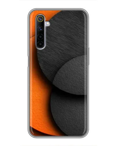 Чехол для Realme 6 с картинкой «Геометрия оранжевых кругов»