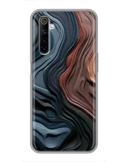 Чехол для Realme 6 с картинкой «Цветные волны каньона»