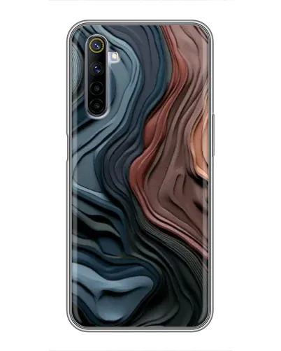 Чехол для Realme 6 с картинкой «Цветные волны каньона»