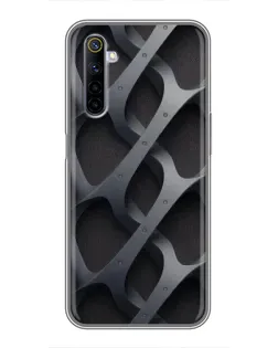 Чехол для Realme 6 с картинкой «Объемное серое плетение»