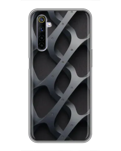 Чехол для Realme 6 с картинкой «Объемное серое плетение»