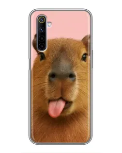 Чохол для Realme 6 з картинкою «Капібара з язиком»
