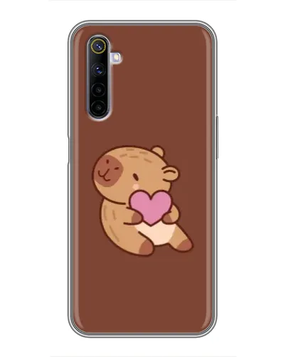 Чохол для Realme 6 з картинкою «Капібара з серцем»