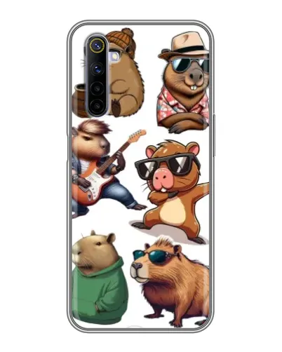 Чохол для Realme 6 з картинкою «Круті капібари музиканти»