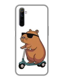 Чохол для Realme 6 з картинкою «Капібара на самокаті»