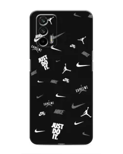 Чохол для Realme 7 Pro з картинкою «Nike Black Pattern»