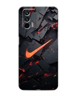 Чохол для Realme 7 Pro з картинкою «Nike — ефект розломів»