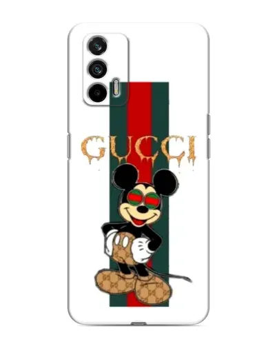 Чехол для Realme 7 Pro с картинкой «Микки Маус Gucci — полосы»