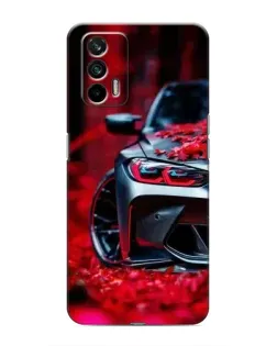 Чохол для Realme 7 Pro з картинкою «Спортивна BMW та квіти»