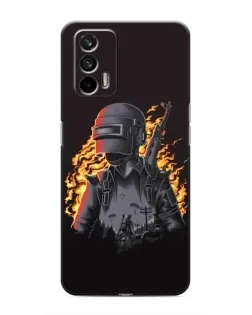 Чохол для Realme 7 Pro з картинкою «PUBG — вогняний силует»
