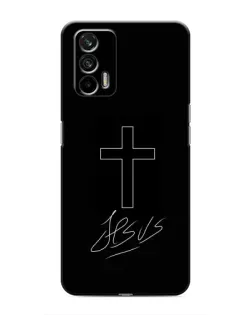 Чехол для Realme 7 Pro с картинкой «Графический крест Jesus»
