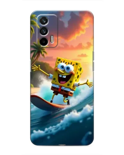 Чехол для Realme 7 Pro с картинкой «Губка Боб серфингист»