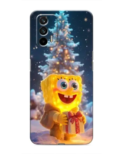 Чехол для Realme 7 Pro с картинкой «Рождественский Спанч Боб»