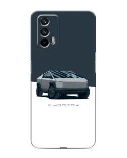 Чохол для Realme 7 Pro з картинкою «Сріблястий Cybertruck Tesla»