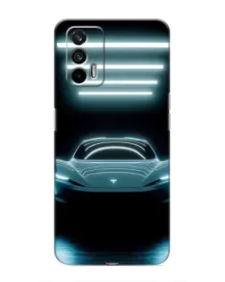 Чохол для Realme 7 Pro з картинкою «Tesla в неоні»